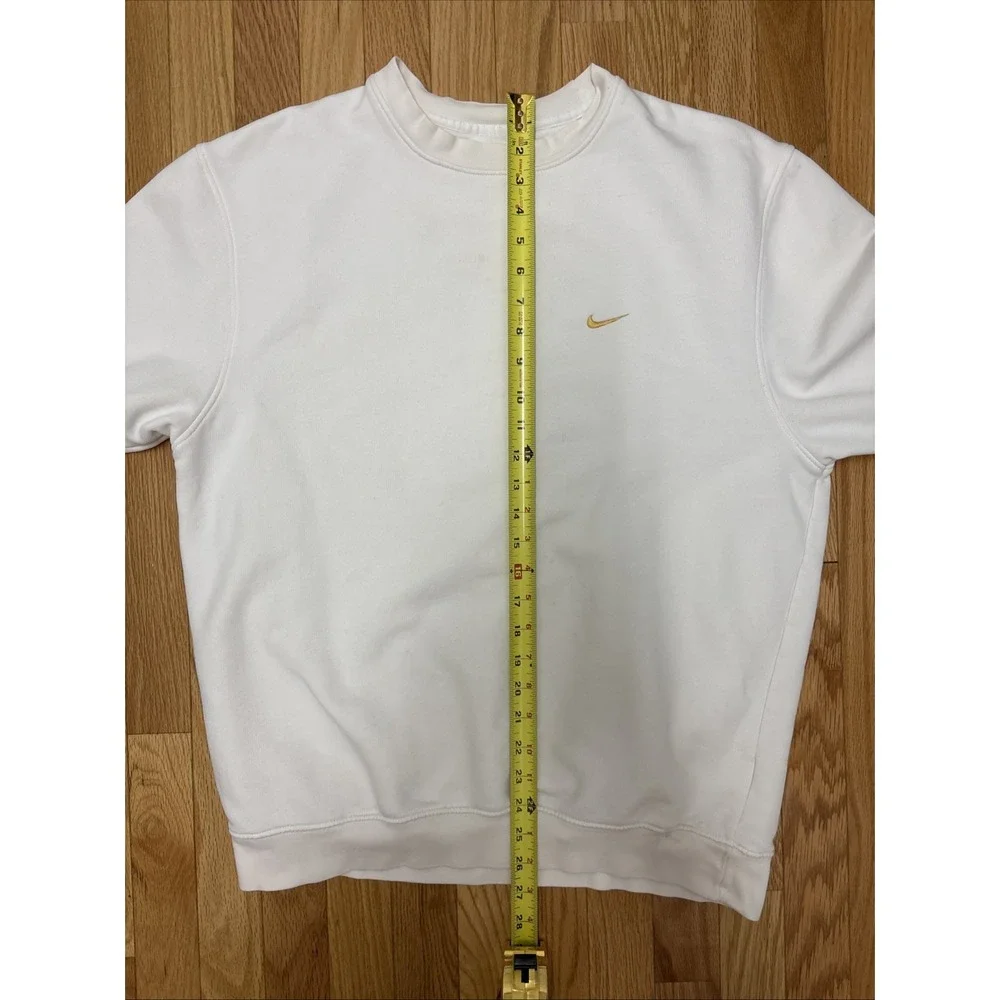 Vtg Nike White Tag 90's Men's‎ Size XL White Yellow Check Swoosh Sweatshirt USA